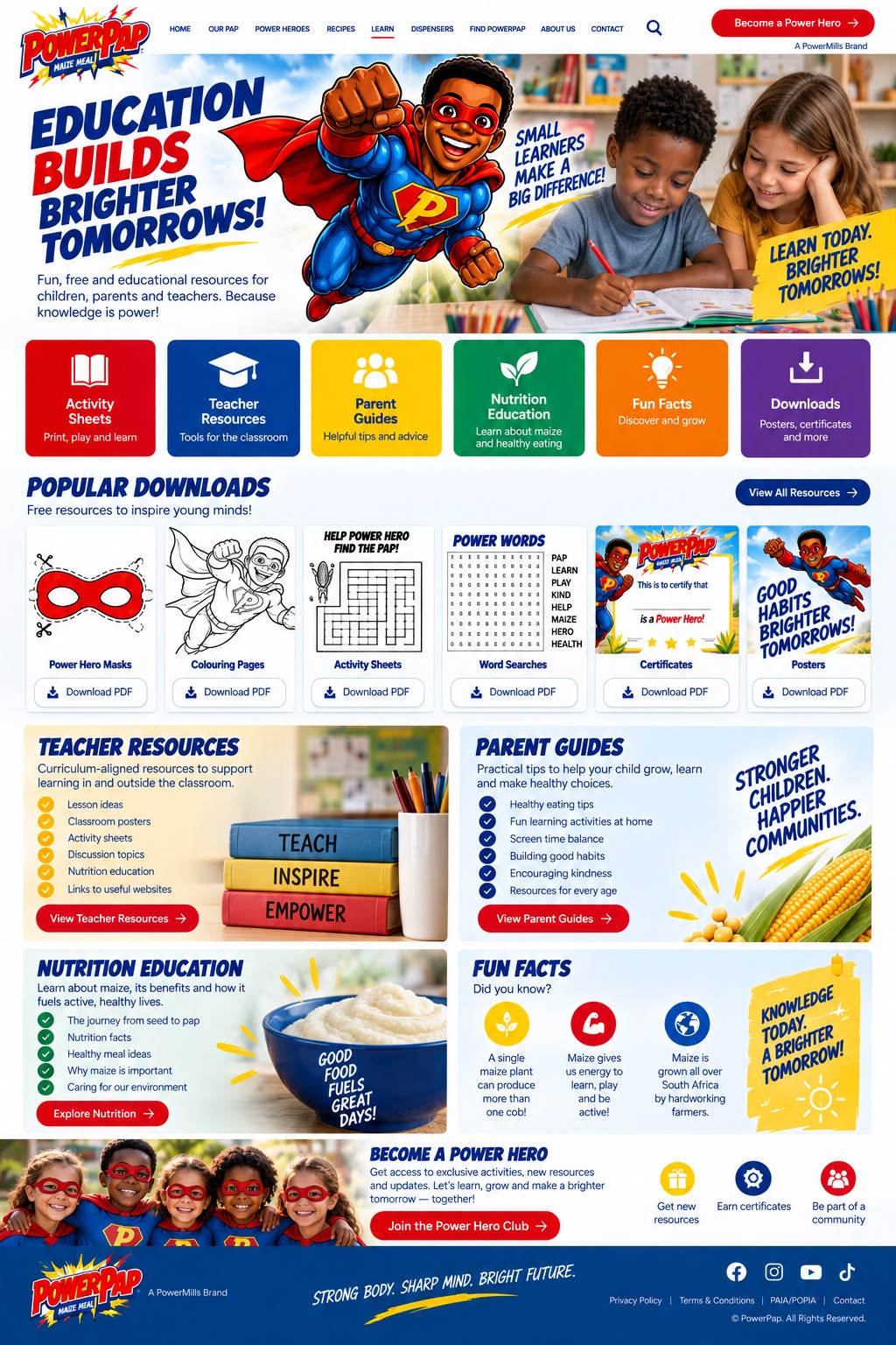 Supplied PowerPap education website concept